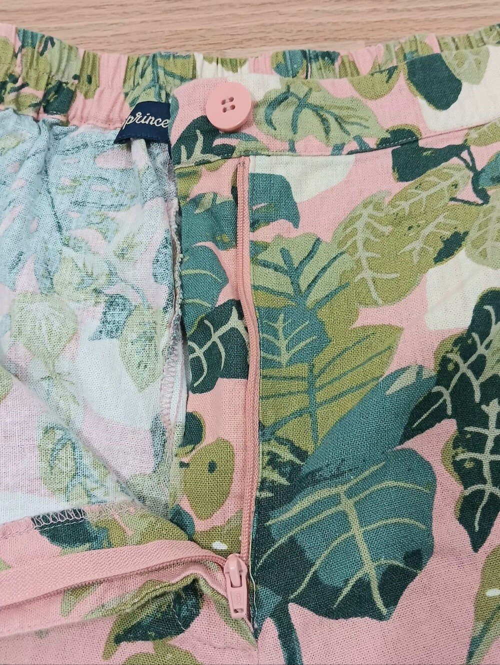 Princess Highway Monstera Linen Blend Wide Leg Pants Pink Green Tropical Sz 18 - Picture 4 of 10